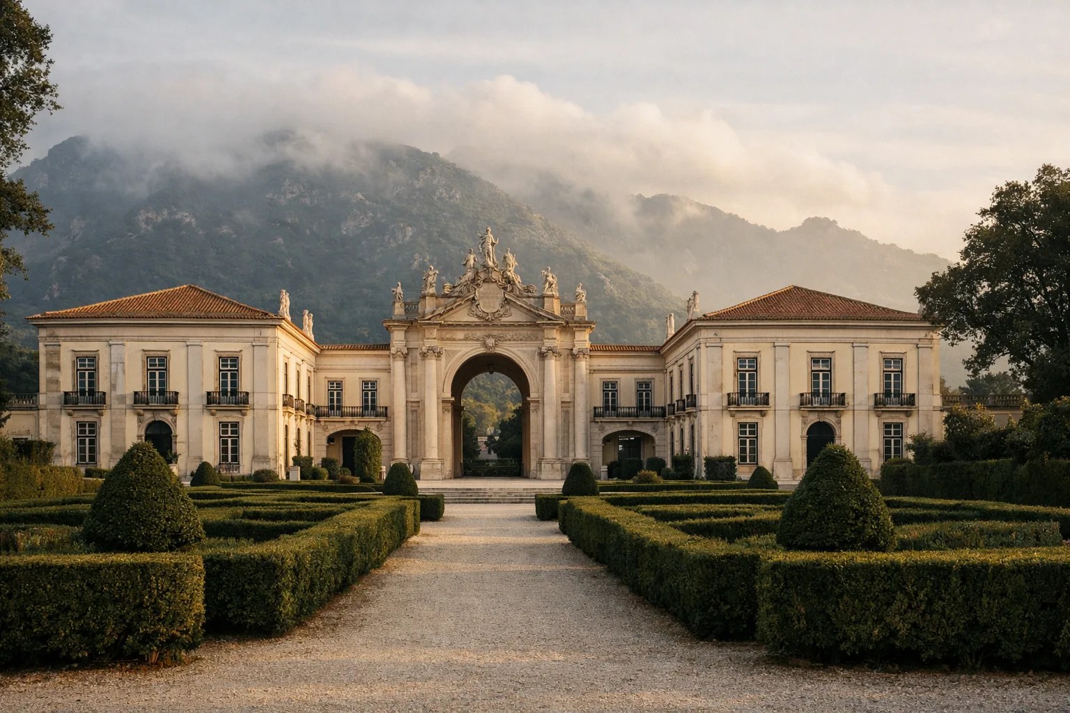 Palácio de Seteais and its formal gardens in Sintra, Portugal