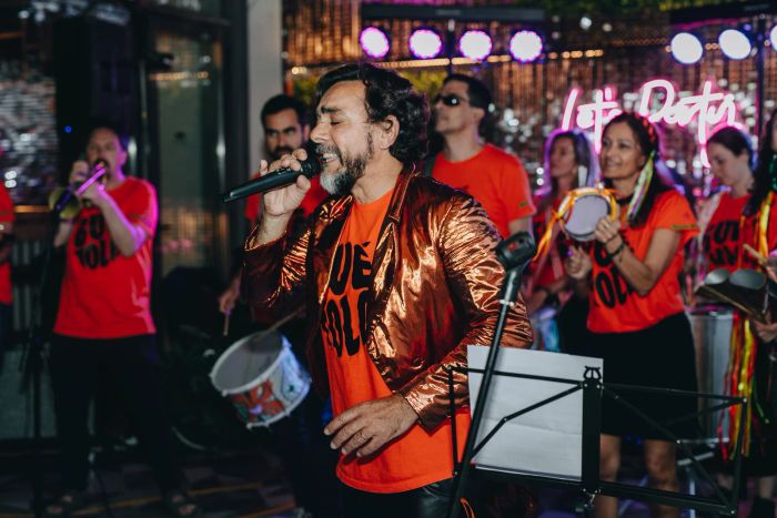 Live show band performing at the Palácio do Grilo masquerade birthday in Lisbon